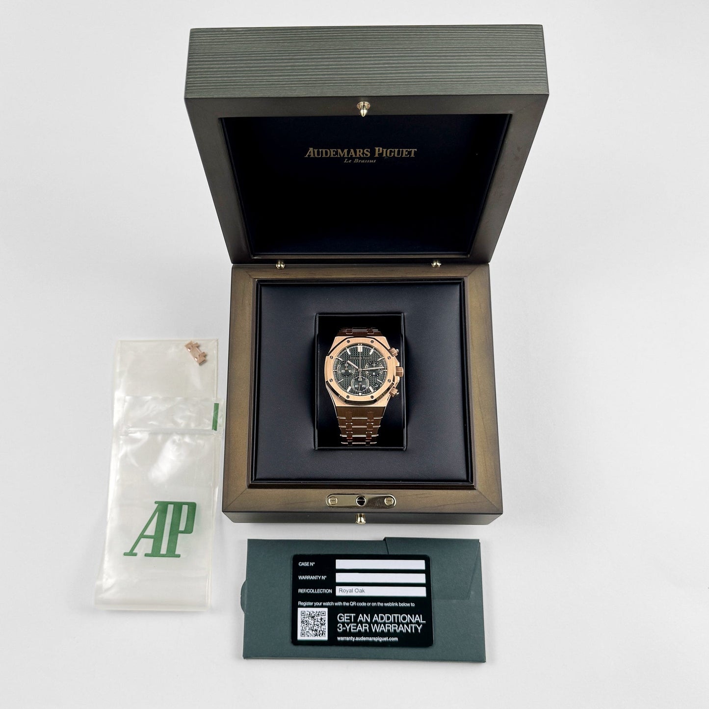 Audemars Piguet Royal Oak AAA+ 26240OR.OO.1320OR.04 Chronograph '50th Anniversary' Rose Gold Khaki Green Dial (2022) Swiss 3285 Movement