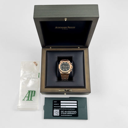 Audemars Piguet Royal Oak AAA+ 26240OR.OO.1320OR.04 Chronograph '50th Anniversary' Rose Gold Khaki Green Dial (2022) Swiss 3285 Movement