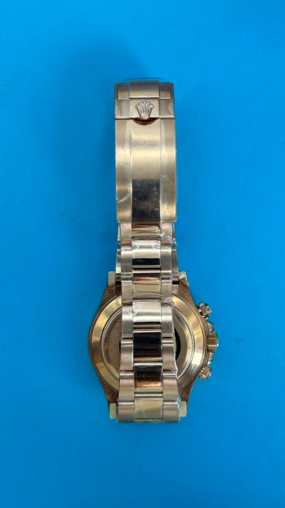 Rolex Daytona 'Arcobaleno' MZ SUPER CLONE Oro Rosa Quadrante Nero Lunetta Zaffiro
