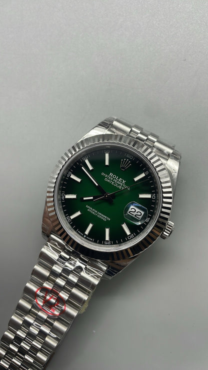 Rolex Datejust 41 – Green Dial VSF SUPER CLONE – 126334 – Fluted Bezel – Jubilee Bracelet